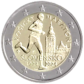 2 Euro Commemorative coin Slovakia 2024 - 100 years of Košice Peace Marathon